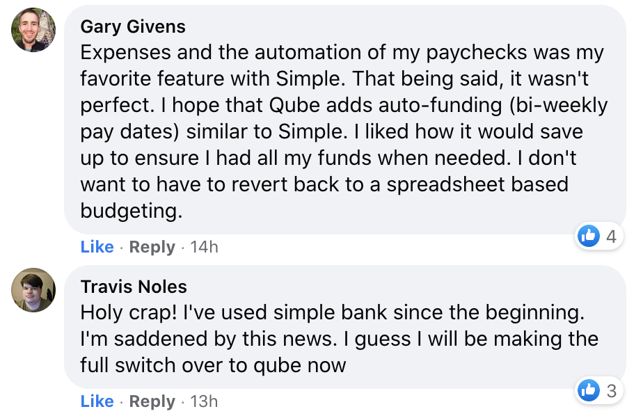 Simple Customers Moving to Qube Money