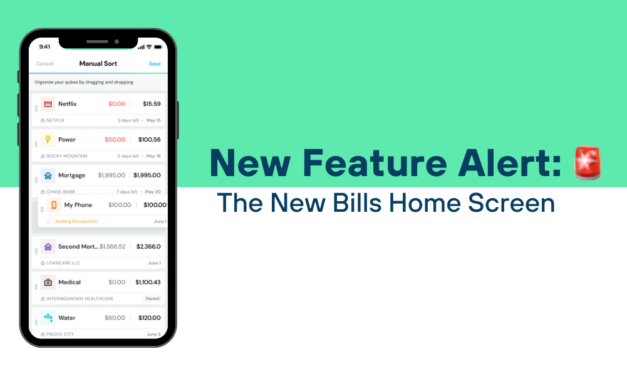 New Feature Alert: Bills Home Screen